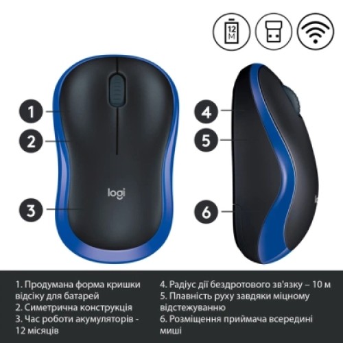 Мышка Logitech M185 blue (910-002236)