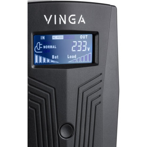 Источник бесперебойного питания Vinga LCD 600VA plastic case with USB (VPC-600PU)