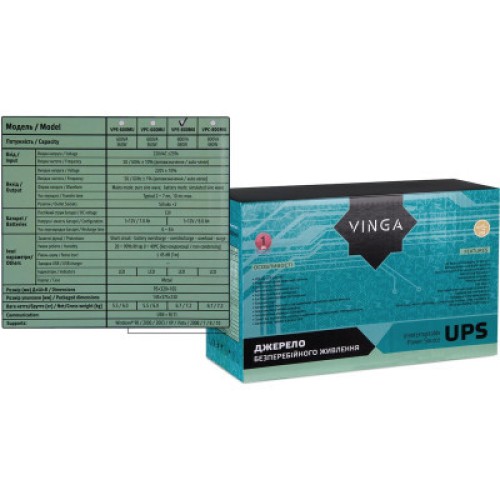 Источник бесперебойного питания Vinga LED 800VA metal case with USB (VPE-800MU)