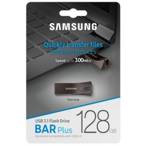 USB флеш накопитель Samsung 128GB Bar Plus Black USB 3.1 (MUF-128BE4/APC)