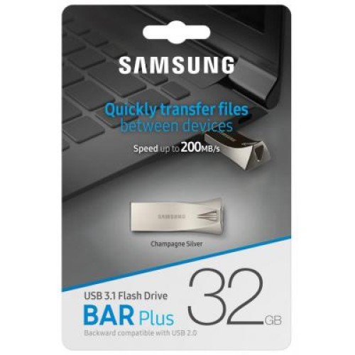 USB флеш накопитель Samsung 32GB Bar Plus Silver USB 3.1 (MUF-32BE3/APC)