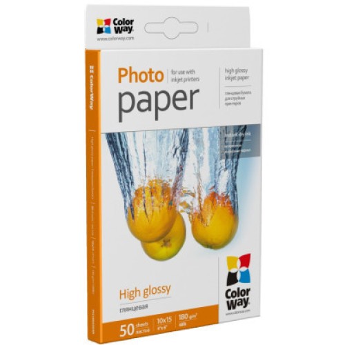 Фотобумага ColorWay 10x15 180г glossy, 50с (PG1800504R)