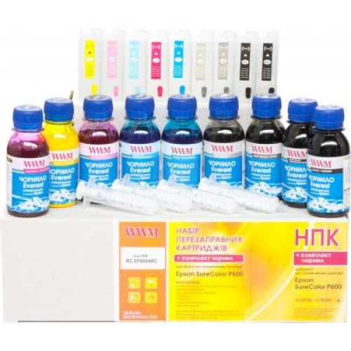 Комплект перезаправляемых картриджей WWM Epson SureColor SC-P600/P800 (RC.EP600ARC)