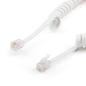 Кабель телефонний Atcom телефонный спиральный 2м RJ9 (17319)