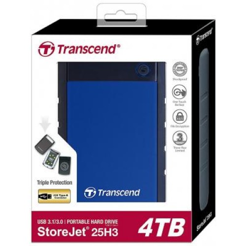 Внешний жесткий диск 2.5" 4TB Transcend (TS4TSJ25H3B)