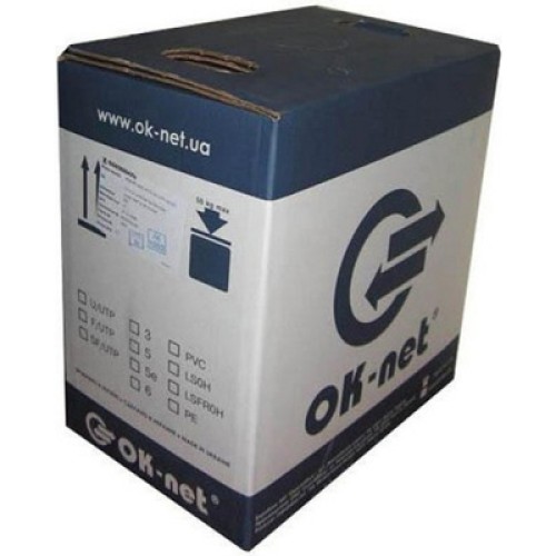 Кабель сетевой OK-Net UTP cat.5e 305м (U/UTP-cat.5Е) (КПВ-ВП (350) 4*2*0,50)