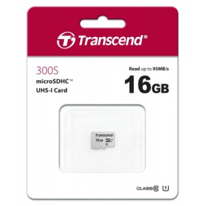 Карта пам'яті Transcend 16GB microSDHC class 10 UHS-I U1 (TS16GUSD300S)