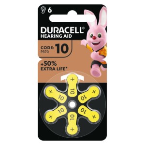 Батарейка Duracell 10 / P10 / PR70 Zinc Air (1.4V) * 6 (5007510/5011445)