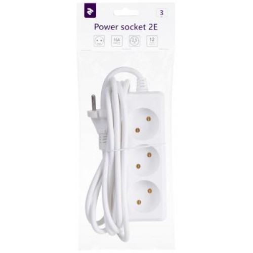 Сетевой удлинитель 2E 3 розетки, 3м (2E-U03M3)