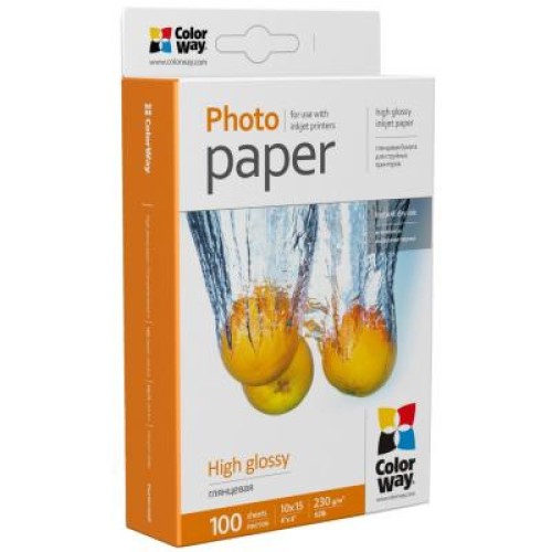 Фотобумага ColorWay 10x15 230г glossy, 100с (PG2301004R)