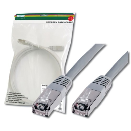 Патч-корд Digitus 5м, cat.5e, SF-UTP, AWG 26/7, gray (DK-1531-050)