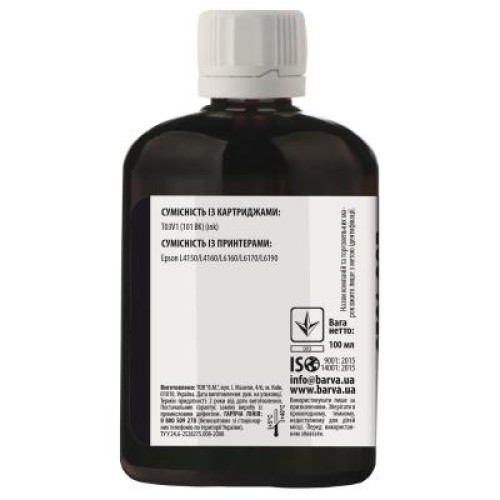 Чернила Barva Epson L4150/L4160 (101) Black 100 мл pigm. (E101-558)