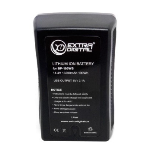 Аккумулятор к фото/видео Extradigital Sony BP-190WS, Li-ion, 14.8V, 13200 mAh (BDS2695)