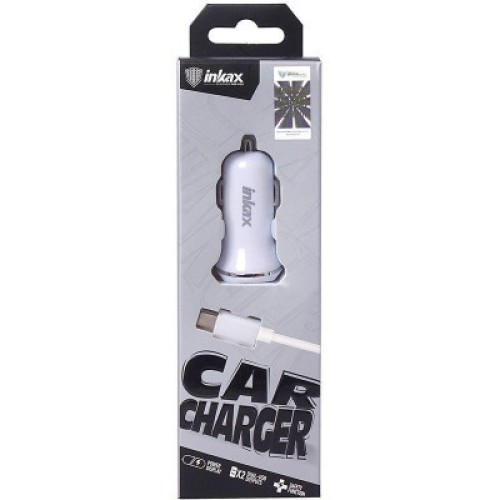 Зарядное устройство Inkax CD-12 Car charger + Type-C cable 2USB 2.1A White (F_72207)