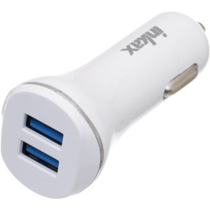 Зарядное устройство Inkax CD-12 Car charger + Type-C cable 2USB 2.1A White (F_72207)