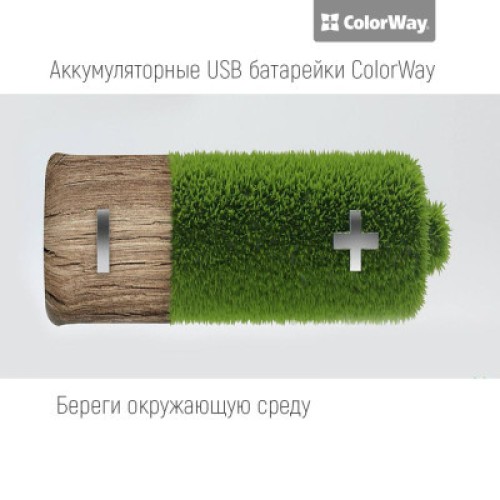 Аккумулятор ColorWay AAA USB-micro 400 mAh * 2 (CW-UBAAA-01)
