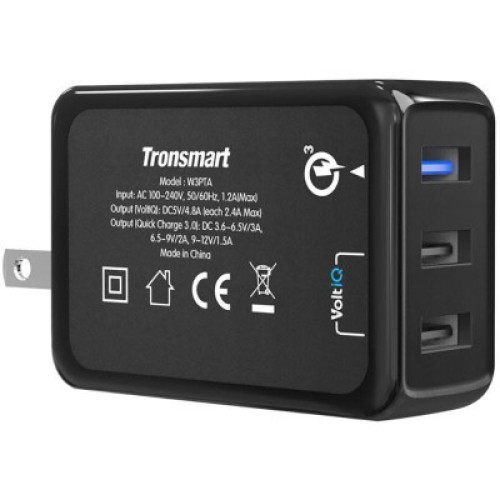 Зарядное устройство Tronsmart W3PTA 42W Quick Charge 3.0 USB Wall Charger Black (210778)