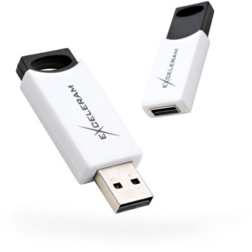 USB флеш накопитель eXceleram 64GB H2 Series White/Black USB 2.0 (EXU2H2W64)