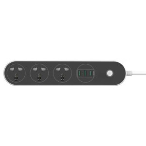 Мережевий фільтр живлення ColorWay CW-CHU33B, 3 розетки/3USB Black 1.8M (CW-CHU33B)