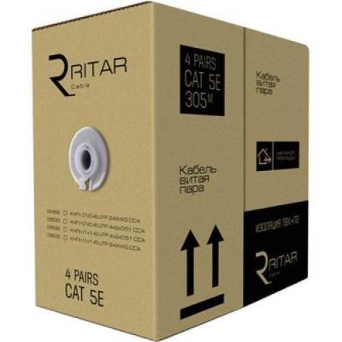 Кабель сетевой Ritar UTP 305м КНПп (4*2*0,51) [СCA] внешний, проволока (03502)