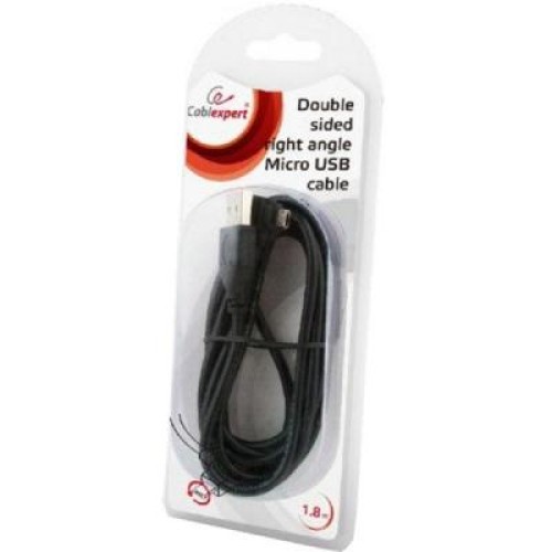 Дата кабель USB 2.0 AM to Micro 5P 1.8m угловой Cablexpert (CCB-USB2-AMmDM90-6)