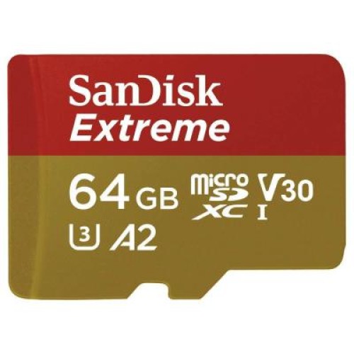 Карта памяти SanDisk 64GB microSD class 10 UHS-I U3 A2 EXTREME (SDSQXA2-064G-GN6AA)