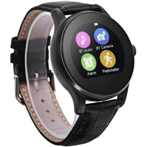 Смарт-годинник UWatch K88H Black Leather Strap (F_59768)
