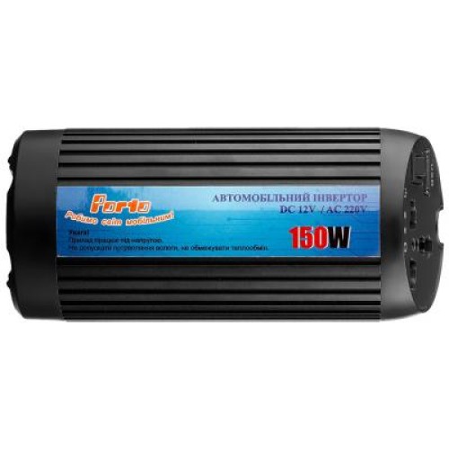 Автомобильный инвертор Porto 12V/220V 150W, USB, ионизатор, Black (MNY-150B)