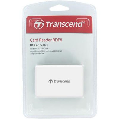 Считыватель флеш-карт Transcend USB 3.1 White (TS-RDF8W2)