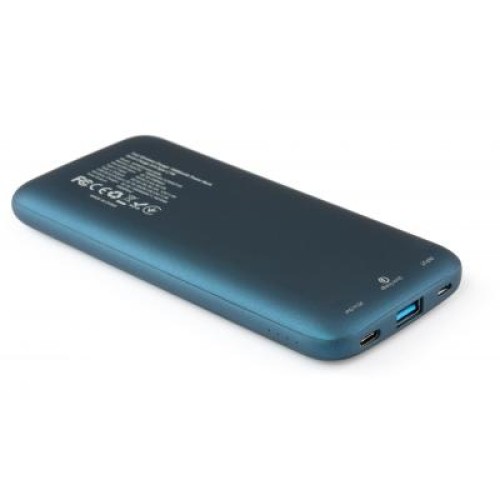 Батарея универсальная Vinga 10000 mAh Wireless QC3.0 PD soft touch blue (BTPB3510WLROBL)