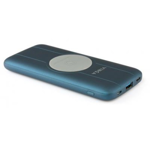 Батарея универсальная Vinga 10000 mAh Wireless QC3.0 PD soft touch blue (BTPB3510WLROBL)