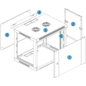 Шафа настінна Kingda 9U 19" 600x450 RAL9004 (KD-007-6409)
