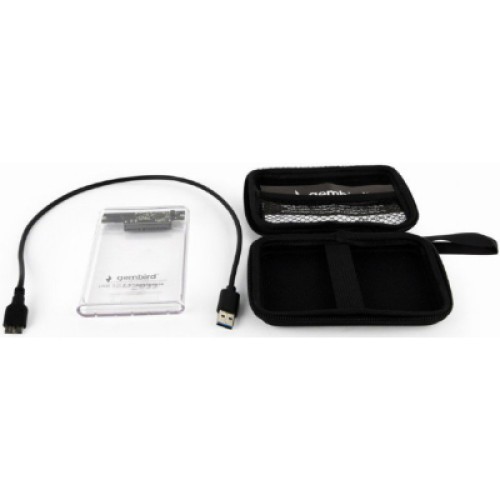 Карман внешний Gembird 2.5", USB 3.0, прозрачный (EE2-U3S9-6)