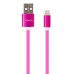 Дата кабель USB 2.0 AM to Lightning 1.0m rainbow nylon Vinga (VCPDCLCOLNB1RS)