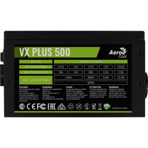 Блок питания AeroCool 500W VX PLUS 500 (4713105962758)