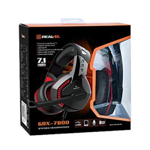 Наушники REAL-EL GDX-7800 Black/Red (EL124100027)