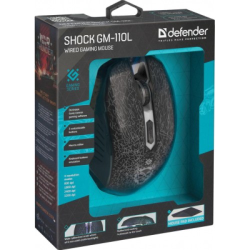 Мышка Defender Shock GM-110L Black (52110)