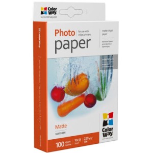 Фотопапір ColorWay 10x15, 220г, matte, 100л (PM2201004R)