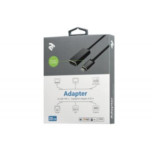 Переходник Type-C to DisplayPort, Alluminum, 0.2м 2E (2E-W1404)