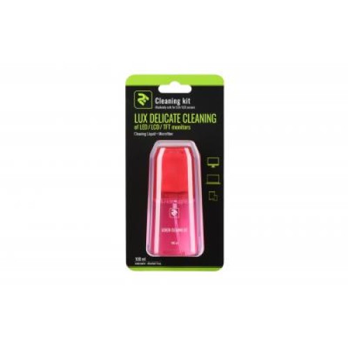 Спрей для очистки 2E 100ml Liquid для LED/LCD +Microfibre Red LUX CLEAN (2E-SKTR100LRD)