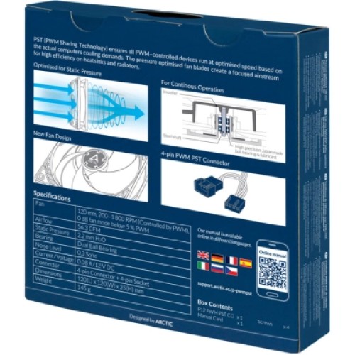 Кулер для корпуса Arctic P12 PWM PST CO (ACFAN00121A)