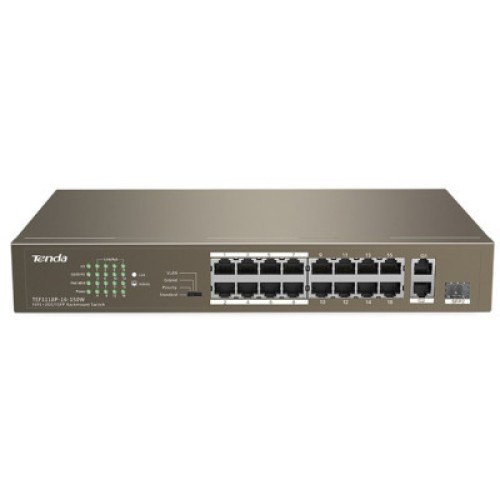 Коммутатор сетевой Tenda TEF1118P-16-150W
