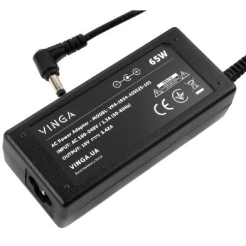 Блок питания к ноутбуку Vinga ASUS 65W 19V 3,42A 5.5*2.5 (VPA-1934-AS5525-101)