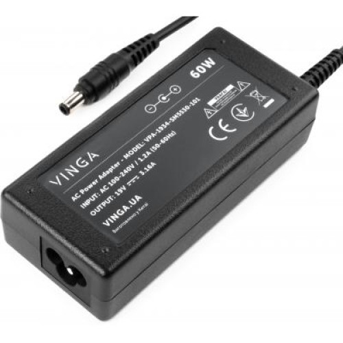 Блок питания к ноутбуку Vinga Samsung 60W 19V 3.16А 5.5*3.0 (VPA-1934-SM5530-101)