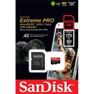 Карта пам'яті SanDisk 400GB microSDXC class 10 UHS-I U3 A2 V30 Extreme Pro (SDSQXCZ-400G-GN6MA)