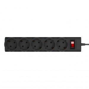 Мережевий фільтр живлення LogicPower LP-X5 PREMIUM, 2m black (9583)