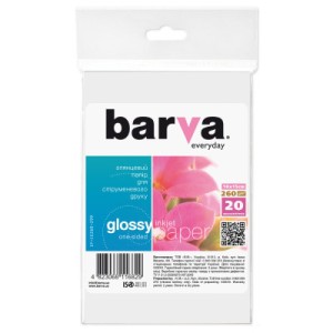 Фотобумага Barva 10x15, 260g/m2, Everyday, Glossy 20с (IP-CE260-299)