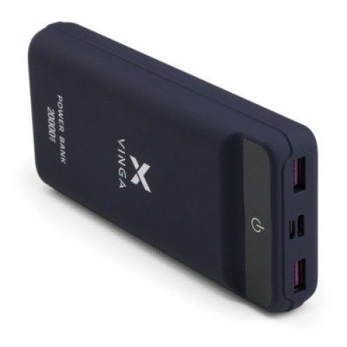 Батарея универсальная Vinga 20000 mAh QC3.0 Display soft touch purple (VPB2QLSP)