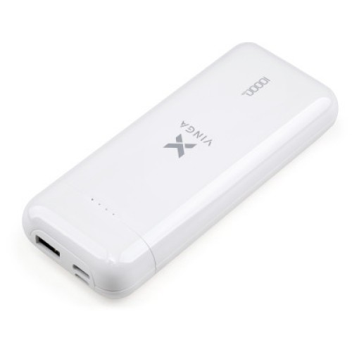 Батарея универсальная Vinga 10000 mAh glossy white (VPB1MWH)