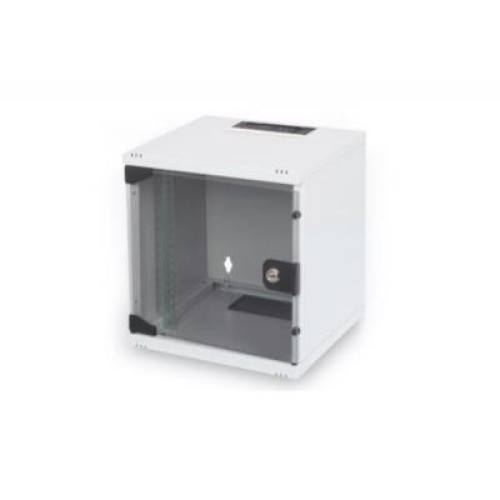 Шкаф настенный Digitus 6U 10" 312x300, glass door, 30kg max, grey (DN-10-05U-1)